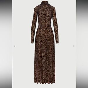Naked Wardrobe Leopard Long Sleeve Dress